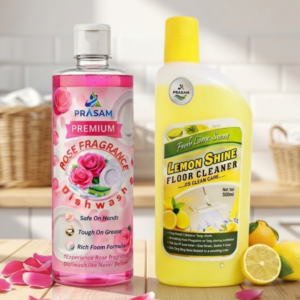 Premium Rose fragrance Dishwash & Lemon shine floor cleaner (combo)