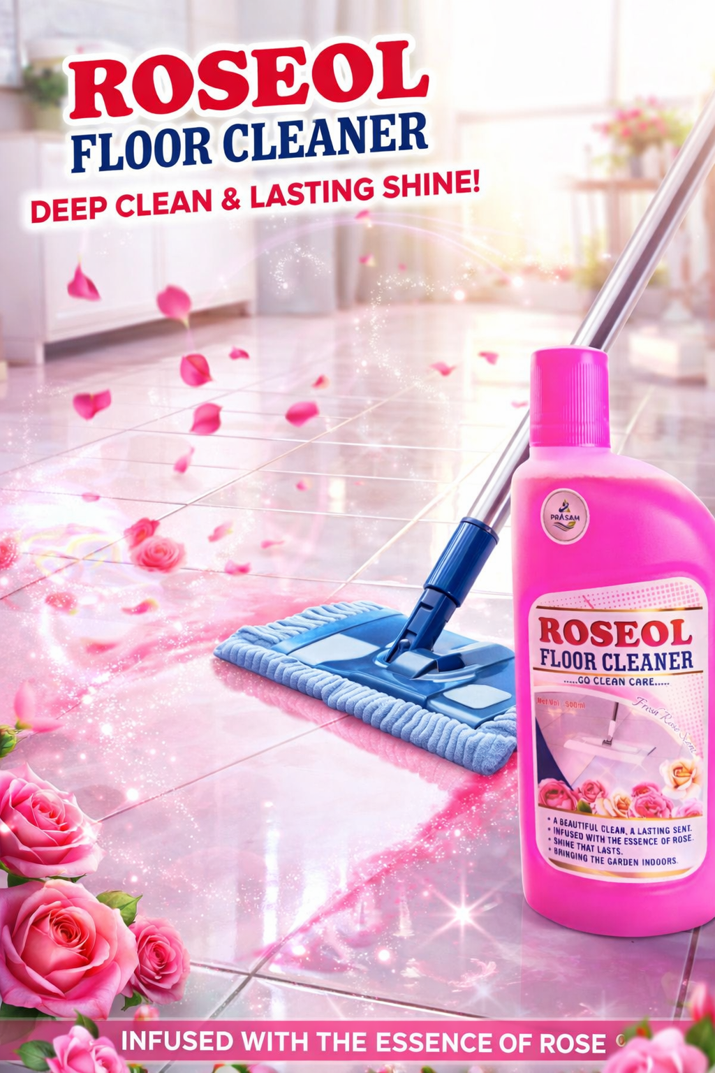 Roseol Multi - surface Floor cleaner combo Rose Fragrances 2 Roseol Multi - surface Floor cleaner combo Rose Fragrances - Image 2