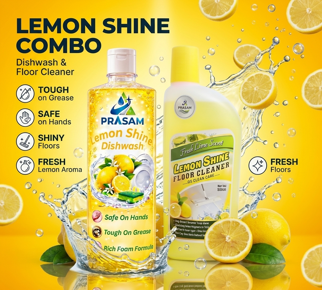 Lemon Fragrance Dishwash & Floor Cleaner Combo - Image 2