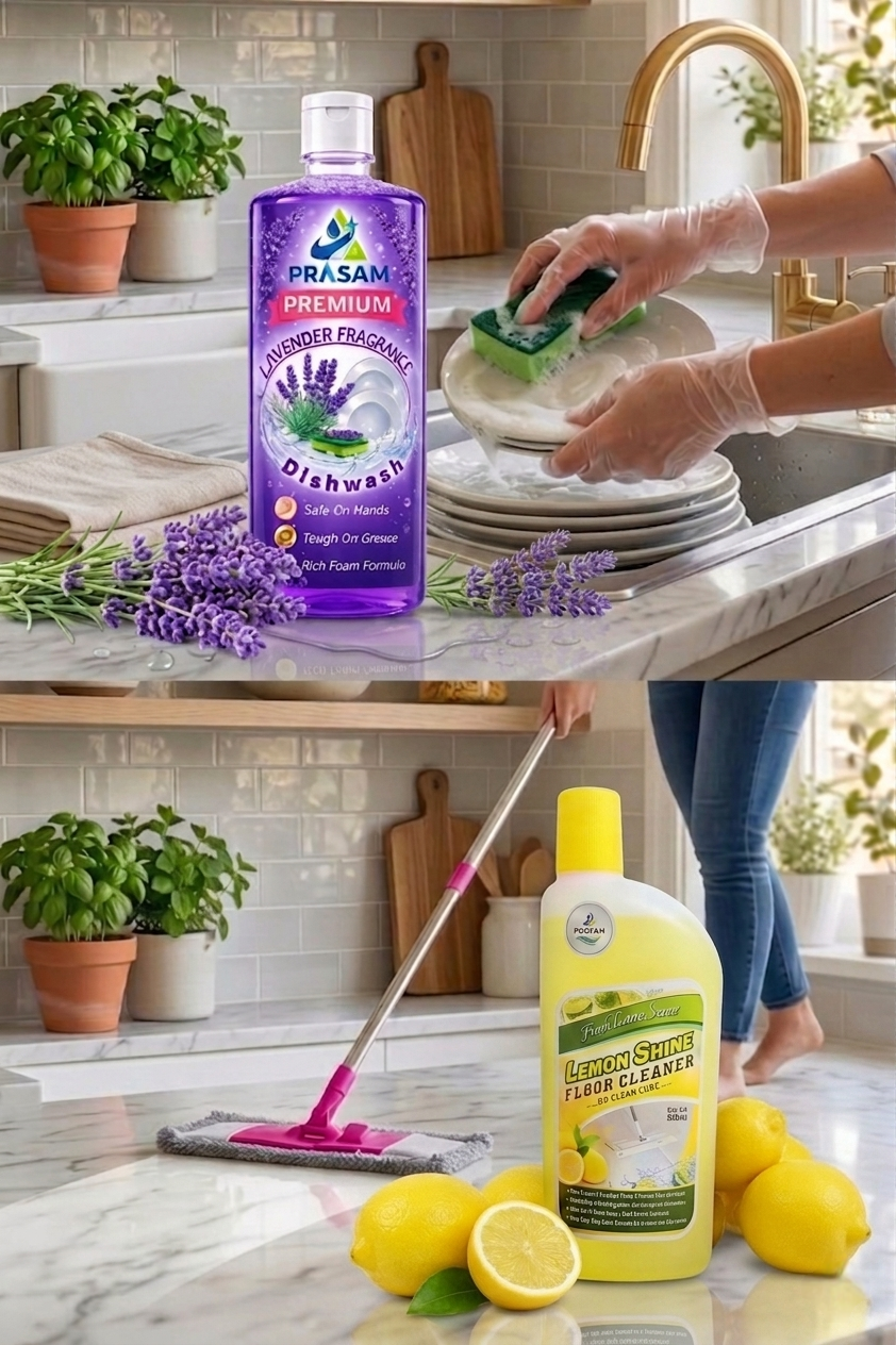 Lavender Fragrance Dishwash & Lemon Floor Cleaner Combo - Image 2