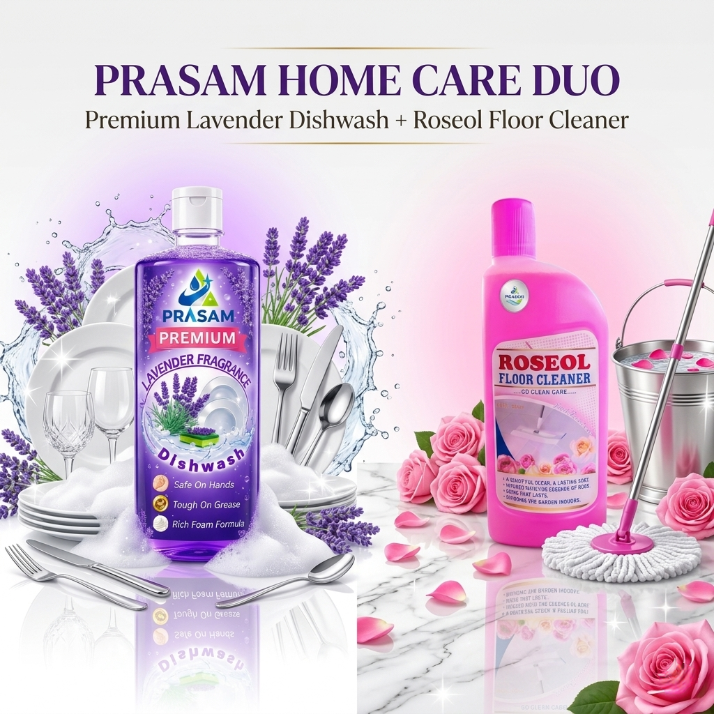 Lavender Fragrance Dishwash & Rose Floor Cleaner Combo - Image 3