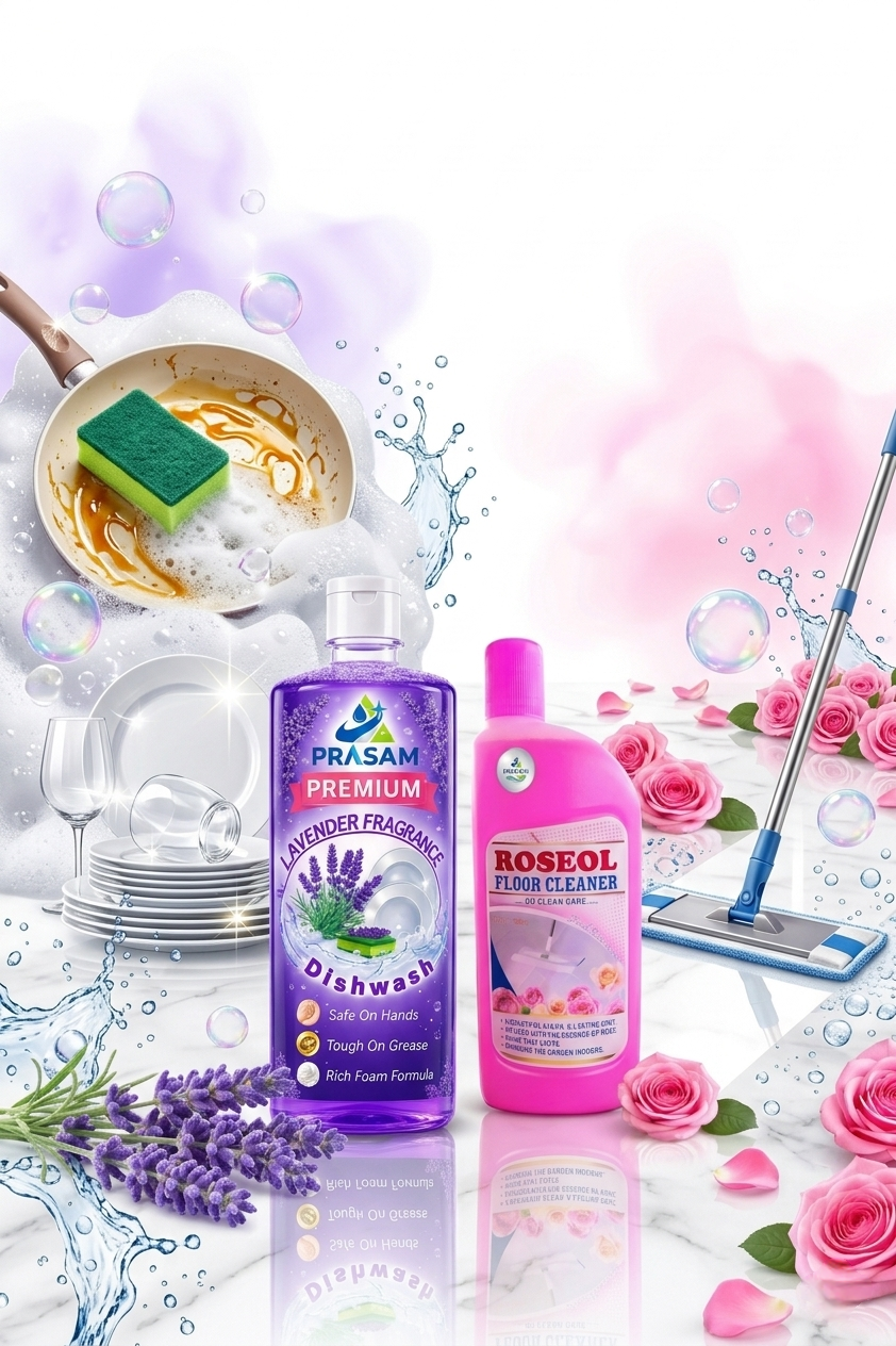 Lavender Fragrance Dishwash & Rose Floor Cleaner Combo - Image 4