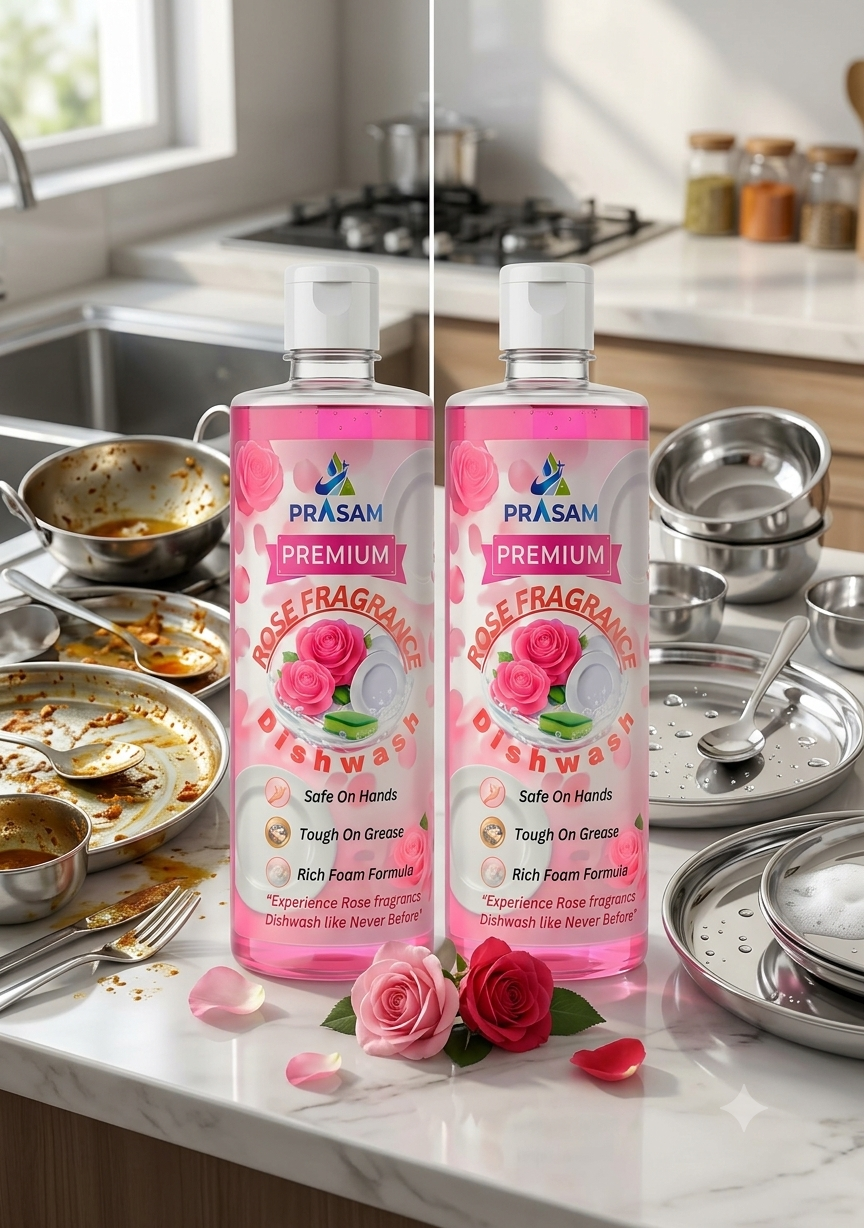 Premium Rose Fragrance Dishwash Combo (500ml) Each - Image 3