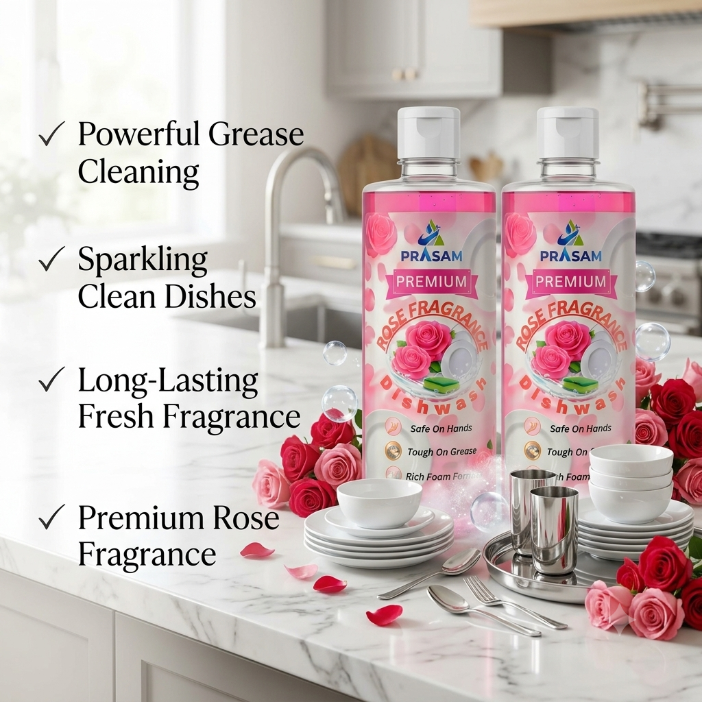 Premium Rose Fragrance Dishwash Combo (500ml) Each - Image 2