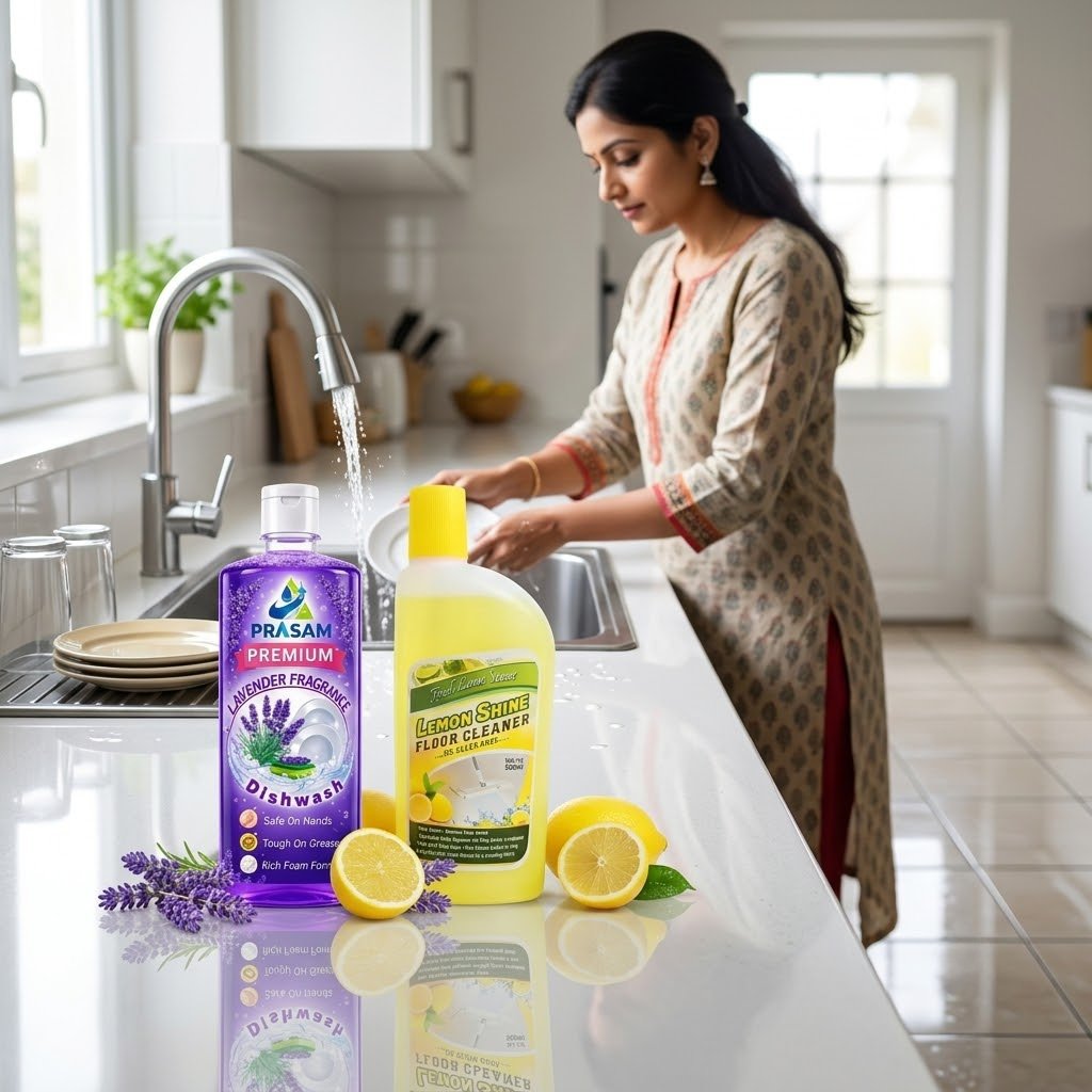 Lavender Fragrance Dishwash & Lemon Floor Cleaner Combo (500ml) Each - Image 3