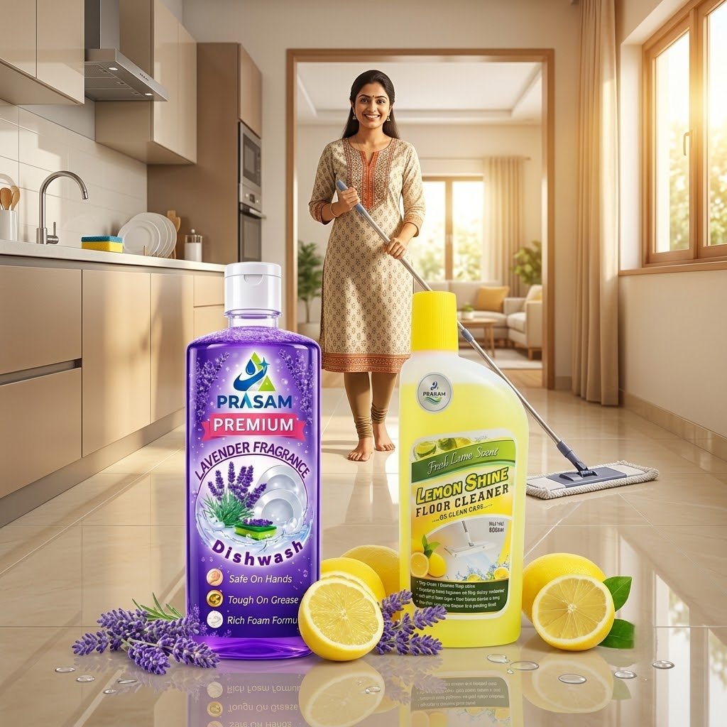 Lavender Fragrance Dishwash & Lemon Floor Cleaner Combo (500ml) Each - Image 2