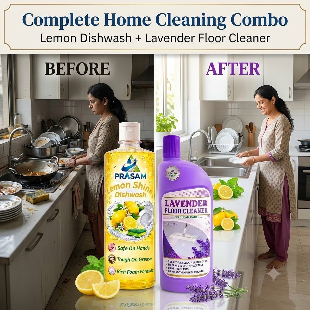 Lemon Fragrance Dishwash & Lavender Floor Cleaner (500ml) Each - Image 2