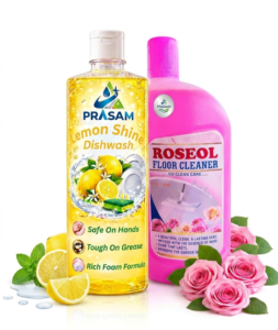 Lemon Fragrance Dishwash & Rose Floor Cleaner Combo
