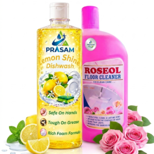 Lemon Fragrance Dishwash & Rose Floor Cleaner Combo
