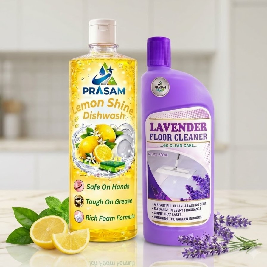 Lemon Fragrance Dishwash & Lavender Floor Cleaner (500ml) Each