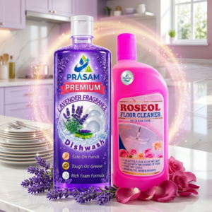 Lavender Fragrance Dishwash & Rose Floor Cleaner Combo (500ml) Each