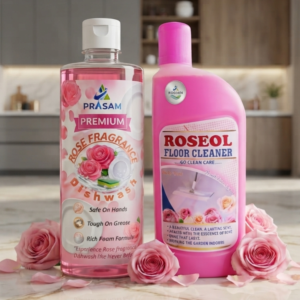 Rose Fragrance Dishwash & Roseol Floor cleaner combo (500ml) Each
