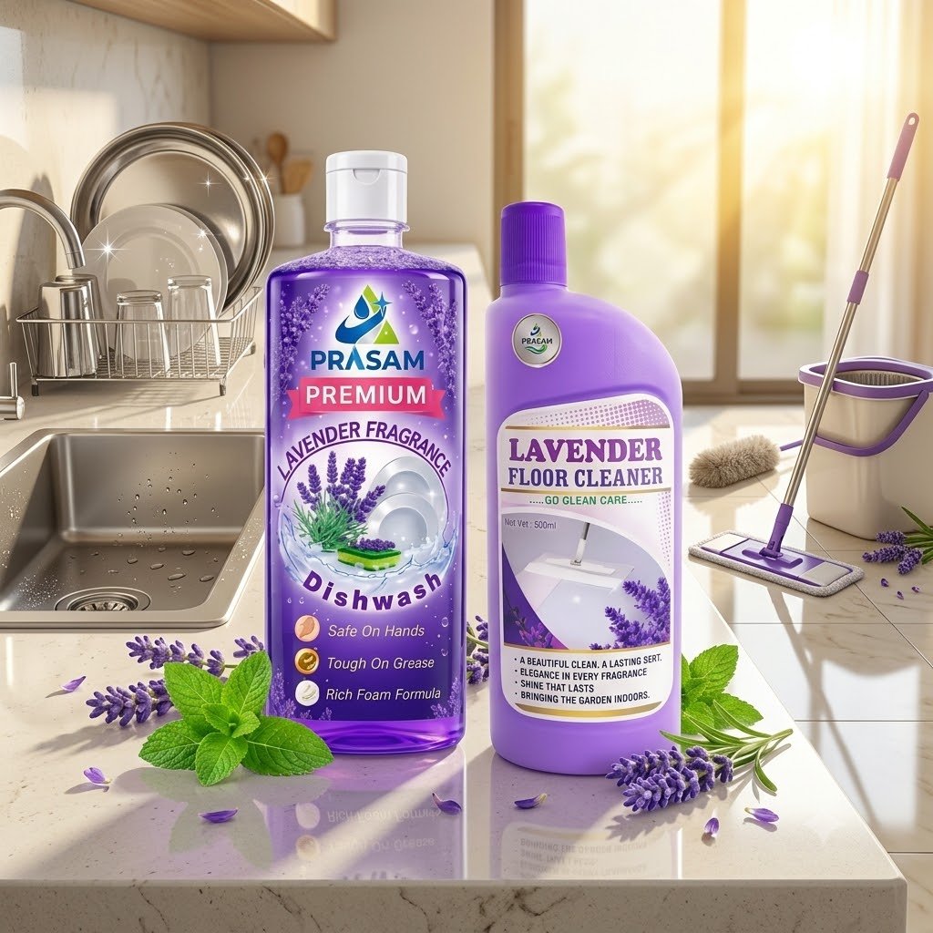 Lavender Fragrance Dishwash & Floor Cleaner Combo (500ml) Each - Image 2