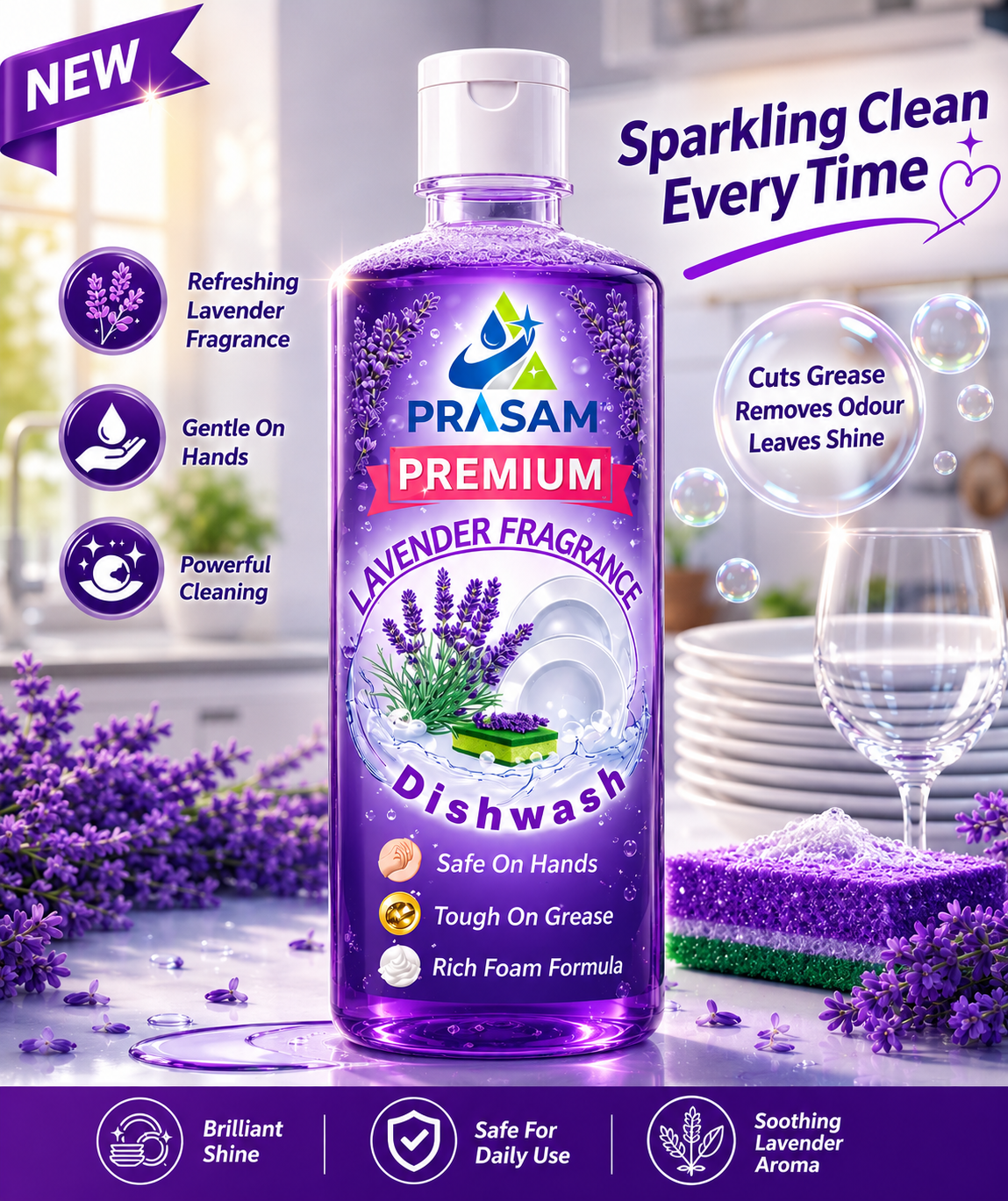 Premium Lavender Fragrance Dishwash - Image 4