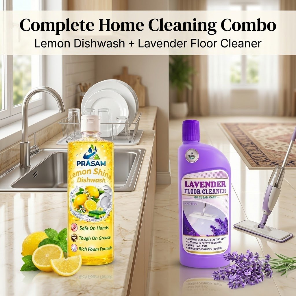 Lemon Fragrance Dishwash & Lavender Floor Cleaner (500ml) Each - Image 4
