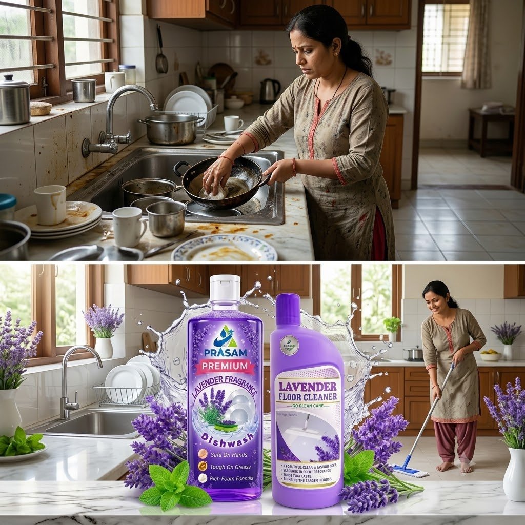 Lavender Fragrance Dishwash & Floor Cleaner Combo (500ml) Each - Image 3