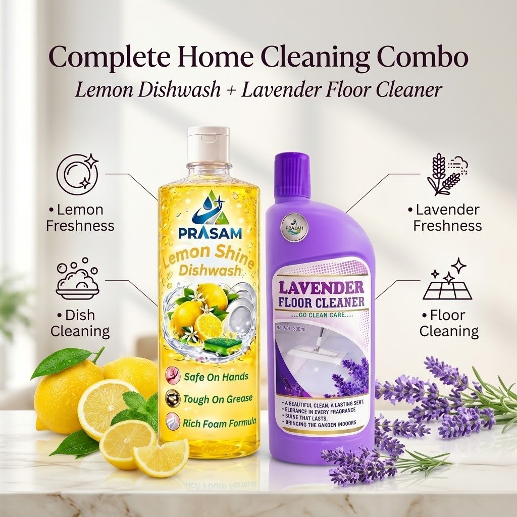 Lemon Fragrance Dishwash & Lavender Floor Cleaner (500ml) Each - Image 3